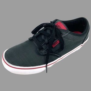 Vans Youth Gray/Red Trim Canvas Low Top Sneakers Size 6